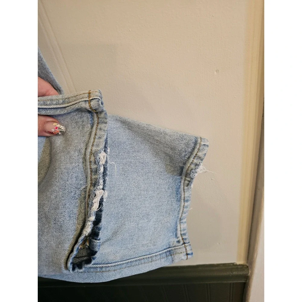 Abercrombie & Fitch Mens Vintage 90s Straight Distressed Jeans Light Wash 34x34